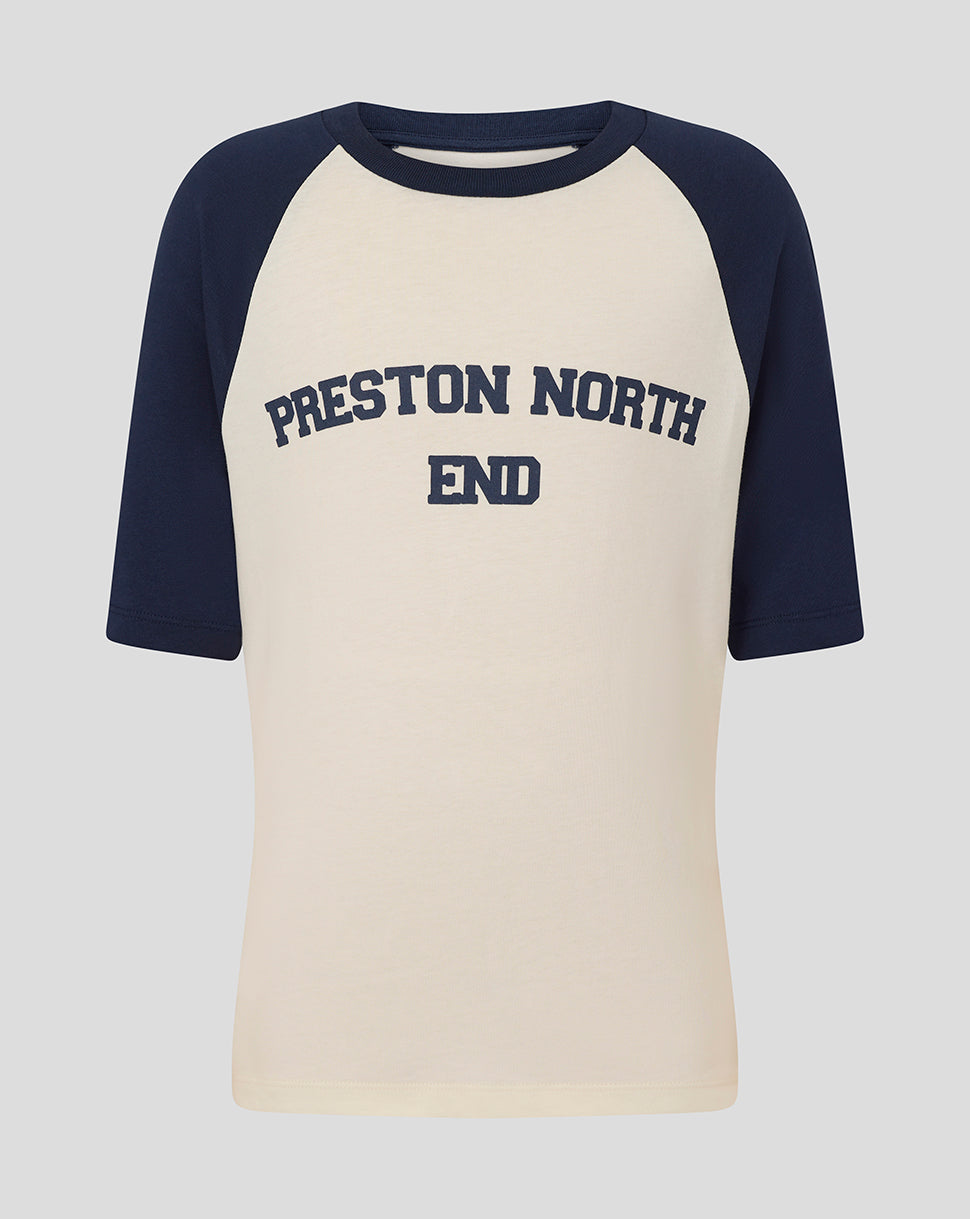 Camiseta Preston Junior 25/26 Contemporary Raglan - Egret/Black Iris
