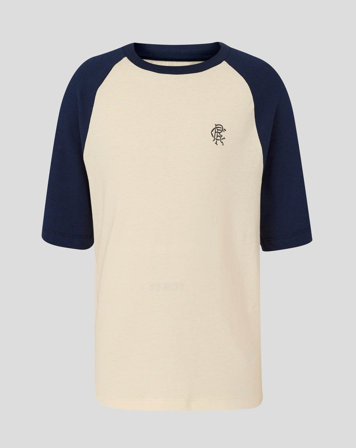Rangers Junior 25/26 Contemporary Raglan T-Shirt – Schwarz - Egret/Black Iris