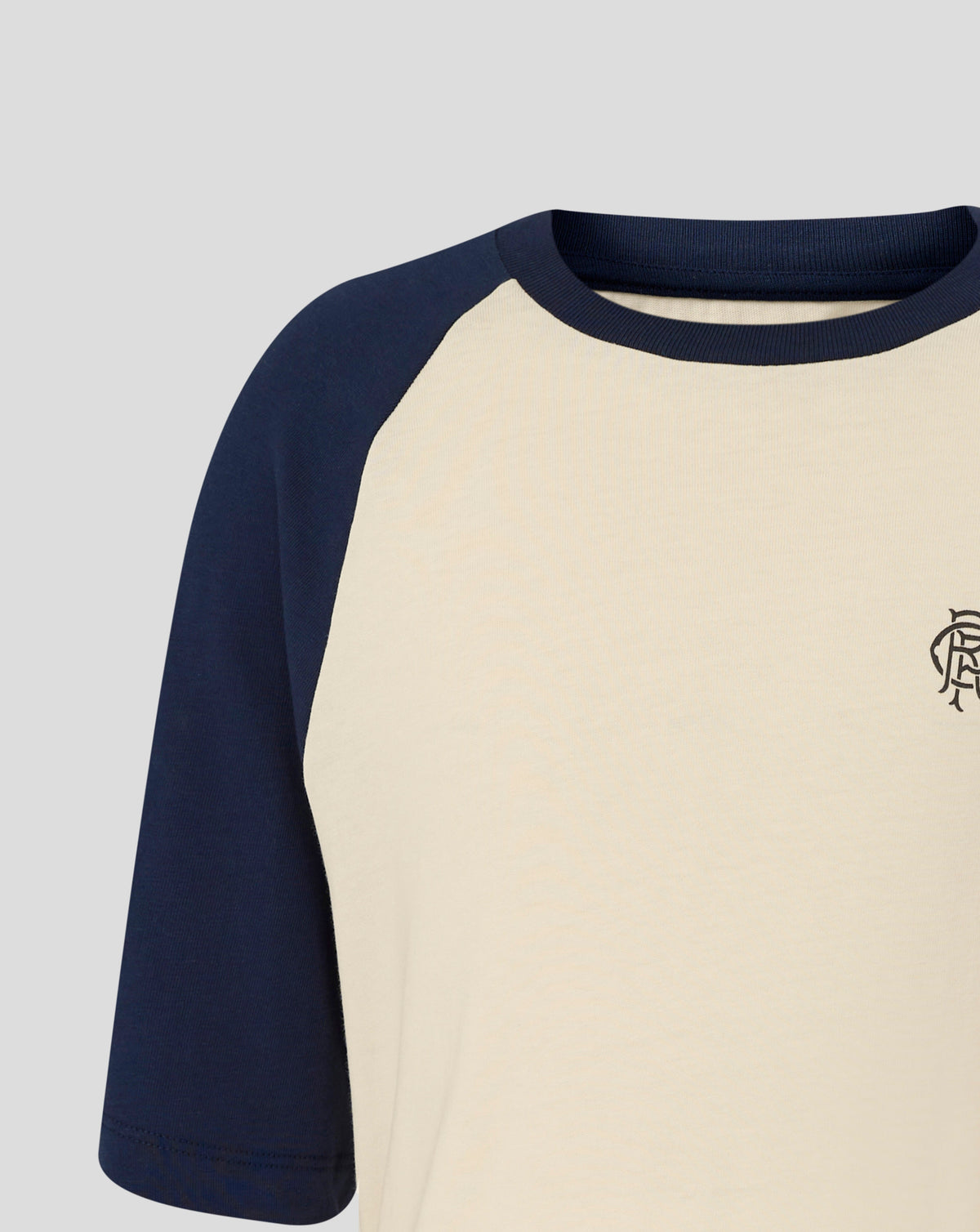 Rangers Junior 25/26 Contemporary Raglan T-Shirt – Schwarz - Egret/Black Iris