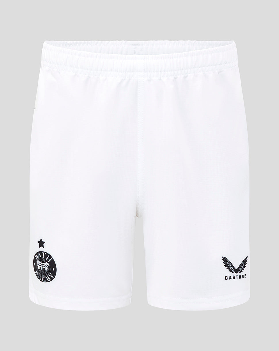 Pantalón corto Bath Rugby Junior 25/26 Visitante Réplica - Blanco/Negro