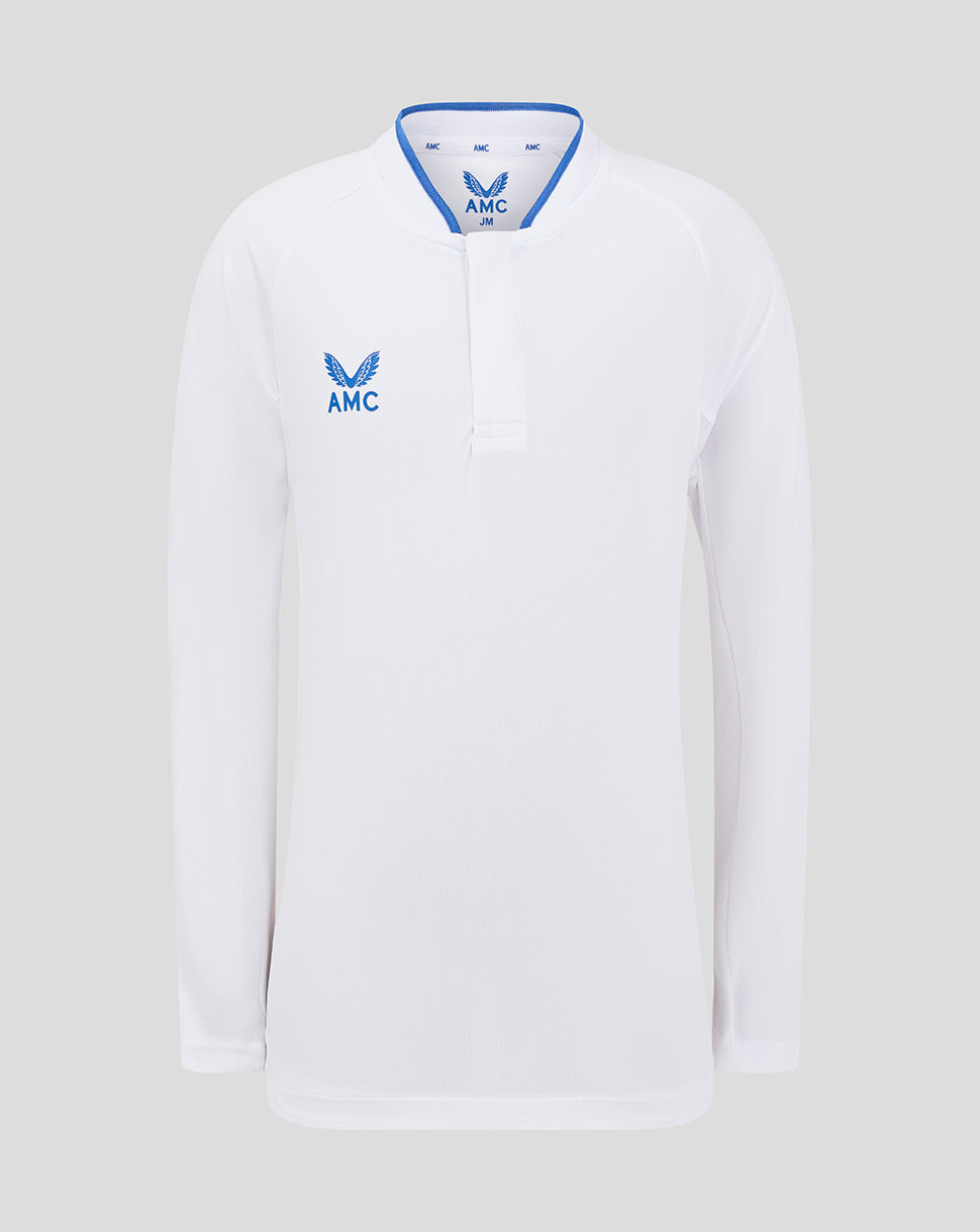 Long Sleeve Polo - White/Blue