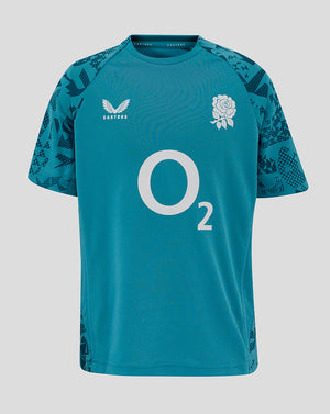England Rugby Junior 25/26 Performance Short Sleeve Tee - Storm Blue