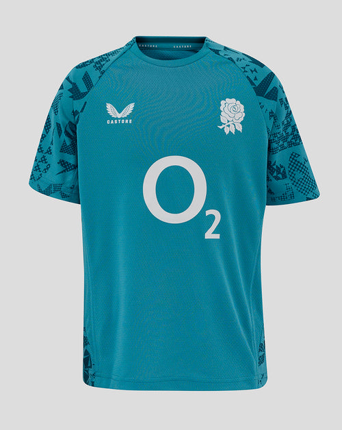 England Rugby Junior 25/26 Performance Short Sleeve Tee - Storm Blue