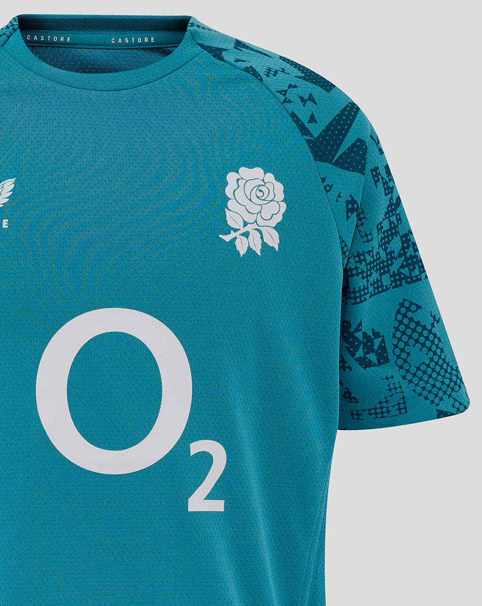 England Rugby Junior 25/26 Performance Short Sleeve Tee - Storm Blue