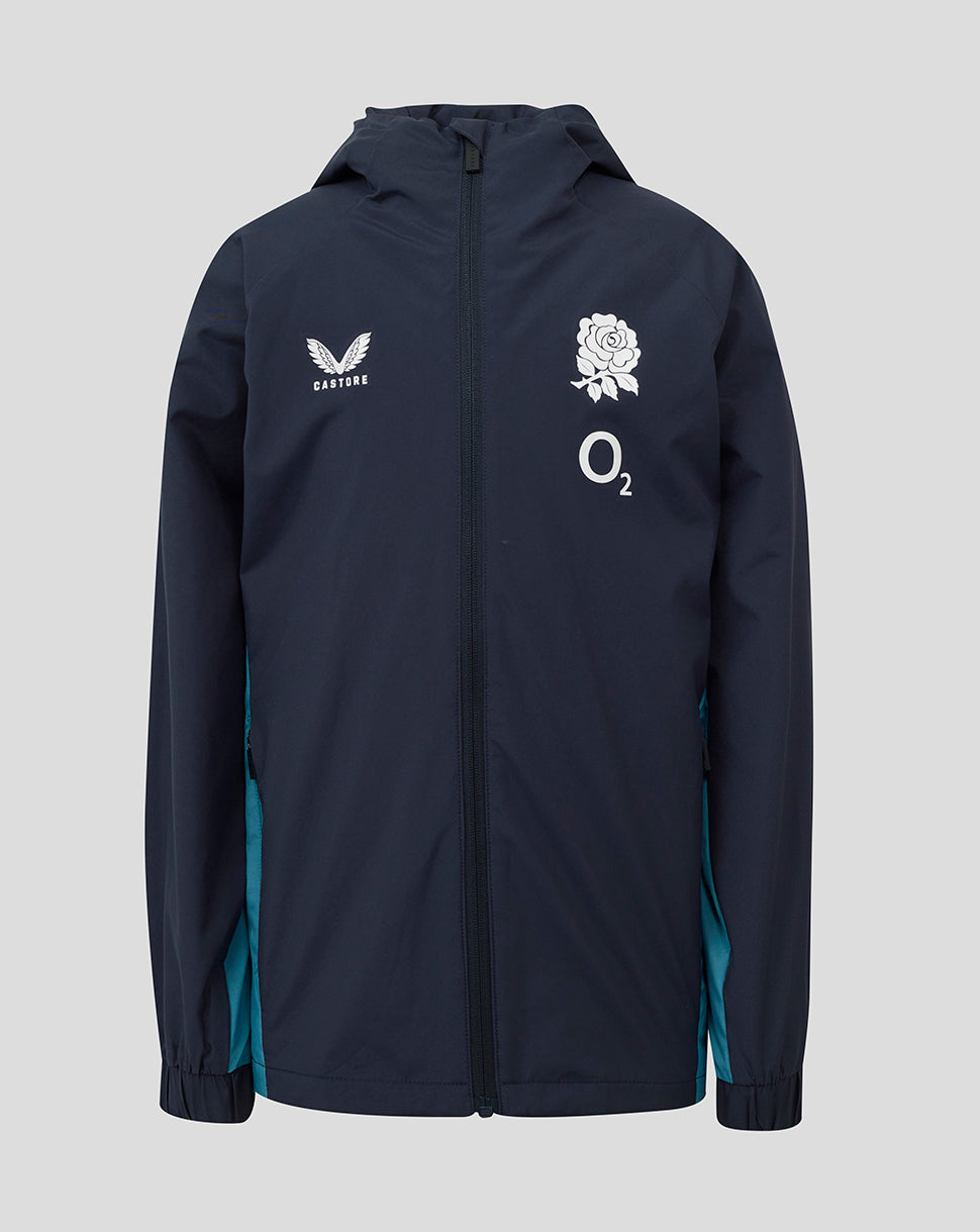 Junior England Rugby 25/26 Performance Shower Jacke – Tintenblau - Inkwell/Storm Blue