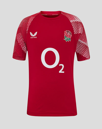 England Rugby Junior 25/26 Pre Match Short Sleeve T-Shirt - Jester Red