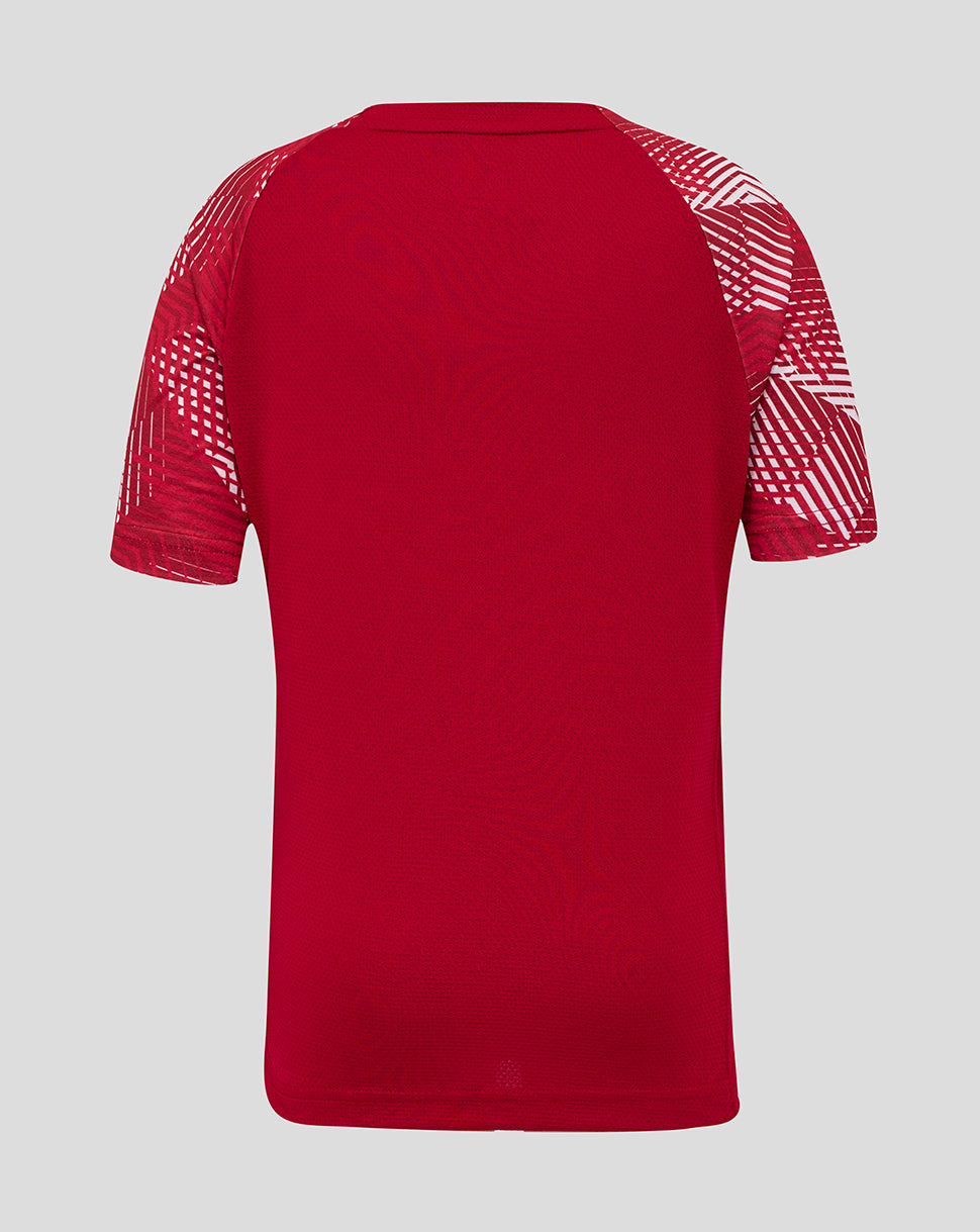 England Rugby Junior 25/26 Pre Match Short Sleeve T-Shirt - Jester Red