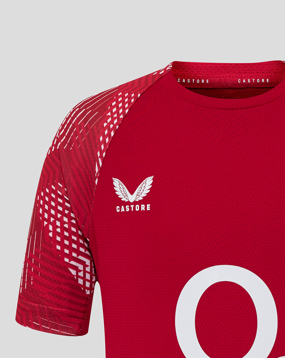 England Rugby Junior 25/26 Pre Match Short Sleeve T-Shirt - Jester Red