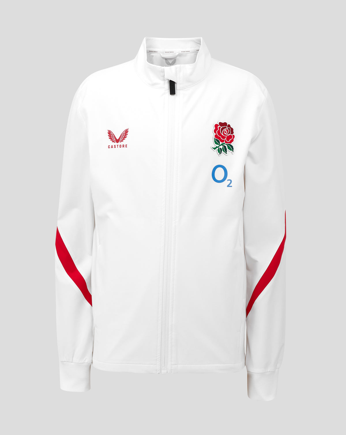 Chaqueta England Rugby Junior 25/26 Anthem - Blanco brillante/Jester Red