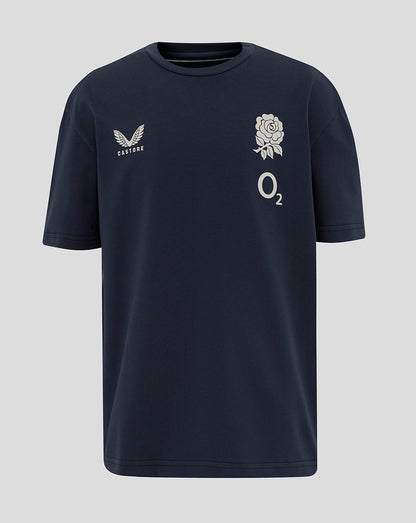 Junior England Rugby 25/26 Travel Short Sleeve T-Shirt - Inkwell
