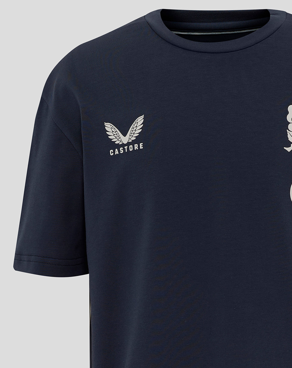 Junior England Rugby 25/26 Travel Kurzarm-T-Shirt – Inkwell - Inkwell