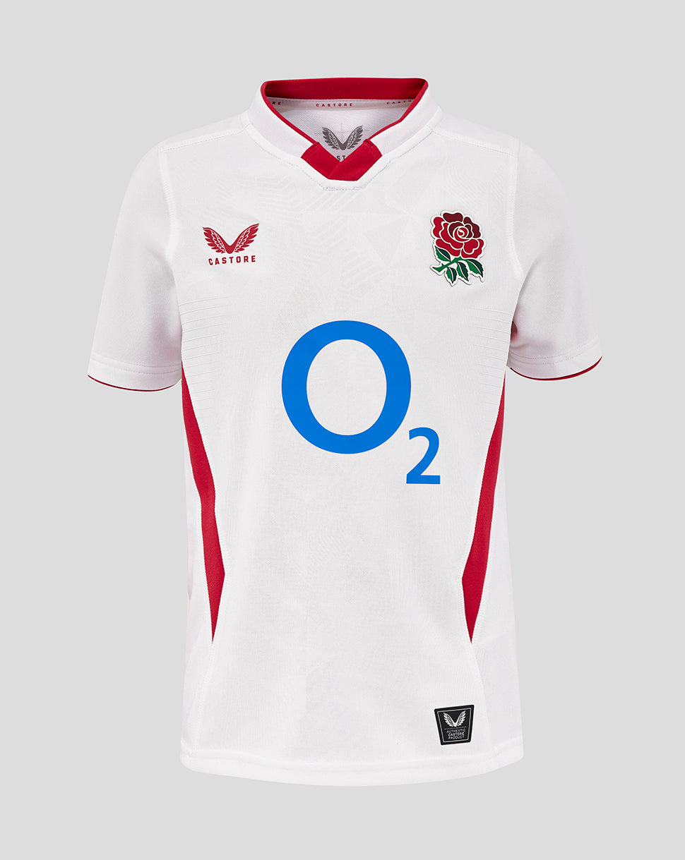 Junior England Rugby 25/26 Home Pro Shirt - Brilliant White - Brilliant White/Lipstick Red
