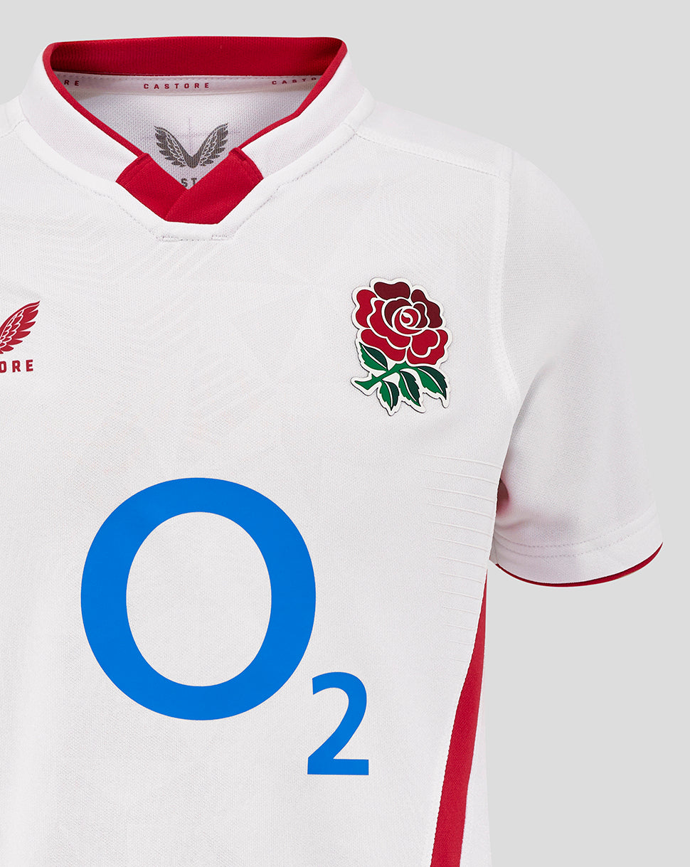 Junior England Rugby 25/26 Home Pro Shirt - Brilliant White - Brilliant White/Lipstick Red