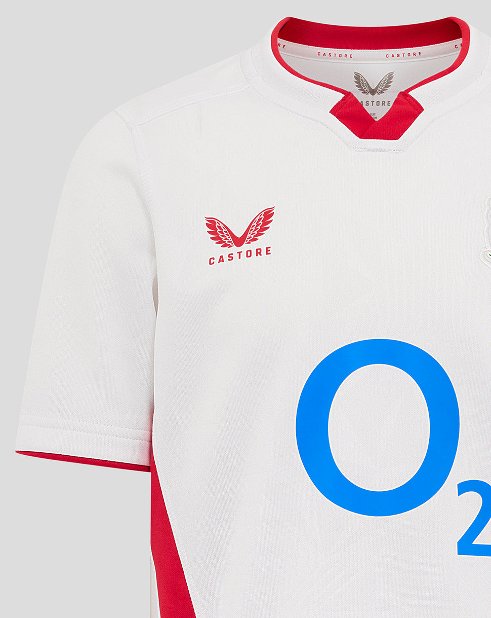Junior England Rugby 25/26 Thuis Shirt – Stralend wit - Wit