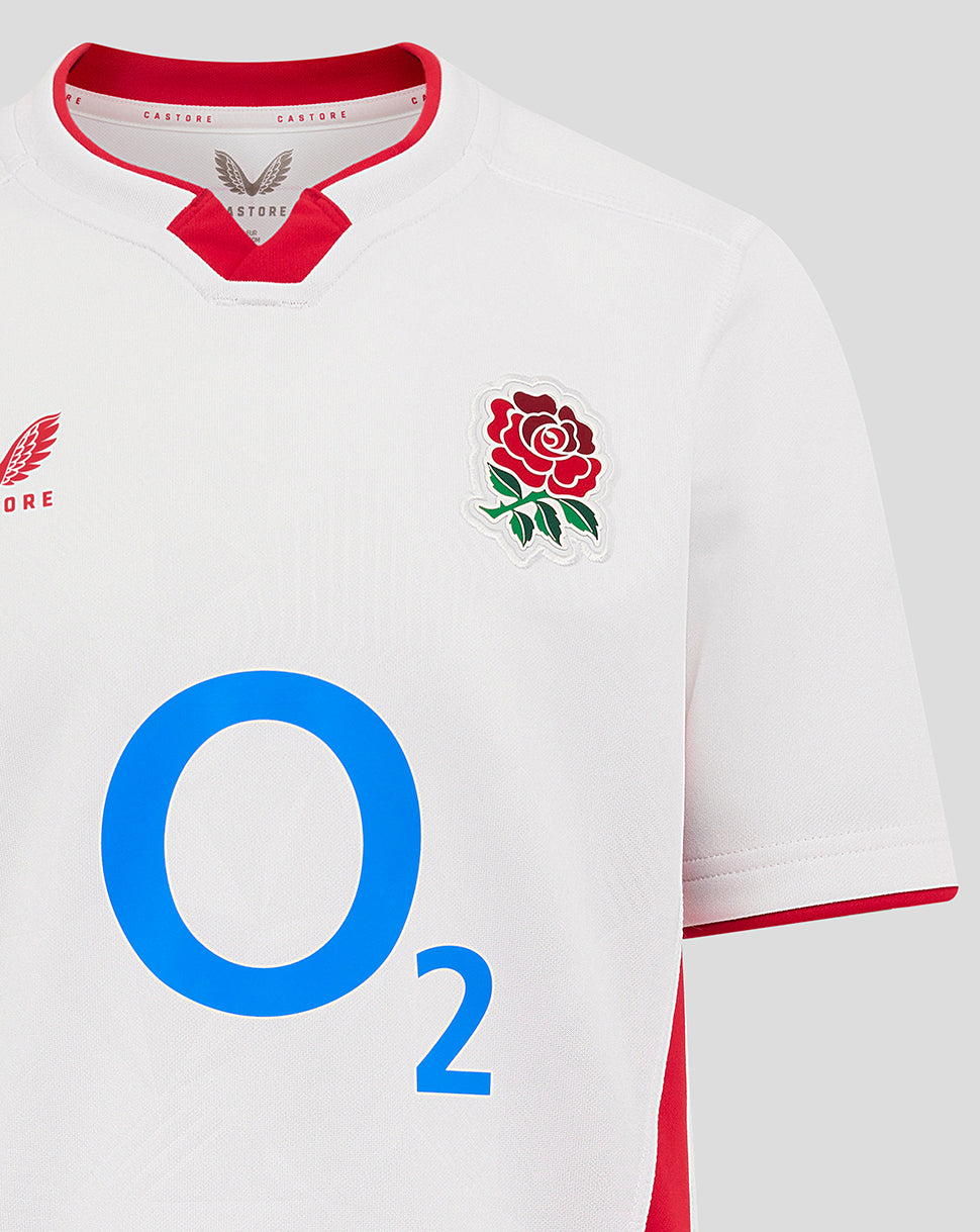 Junior England Rugby 25/26 Thuis Shirt – Stralend wit - Wit