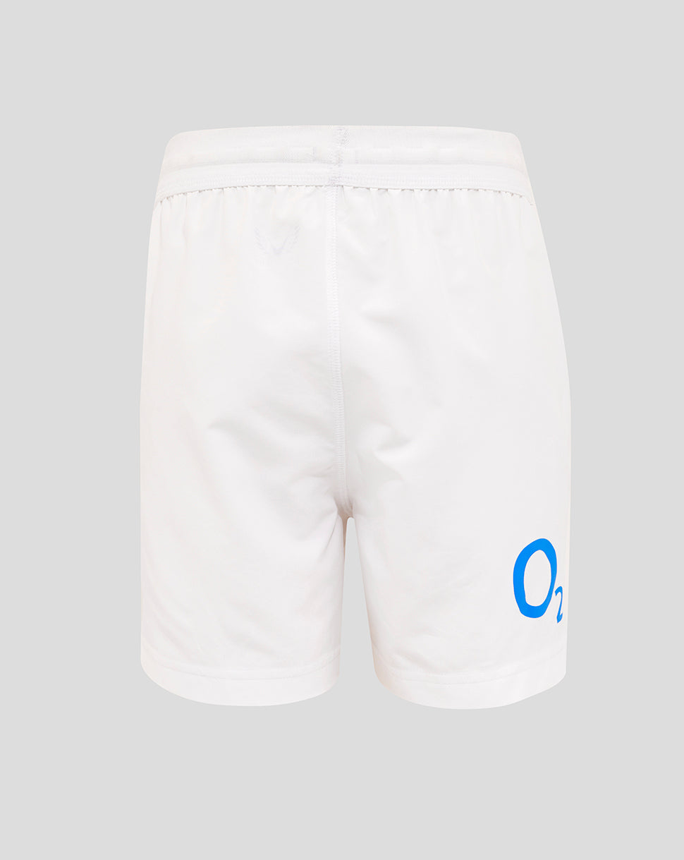 Pantalón corto Junior England Rugby 25/26 Local – Blanco brillante - Blanco brillante/Lipstick Red