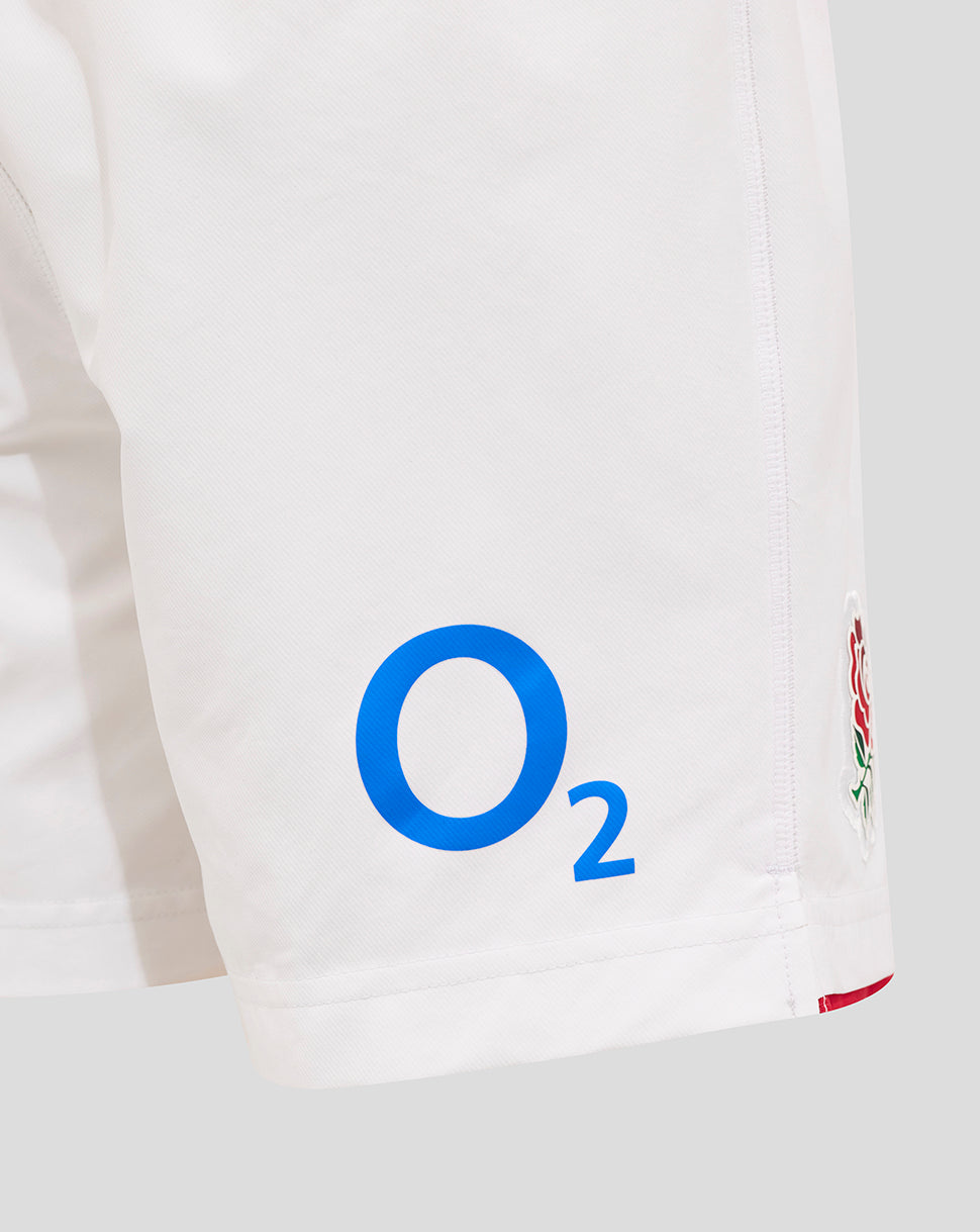 Pantalón corto Junior England Rugby 25/26 Local – Blanco brillante - Blanco brillante/Lipstick Red