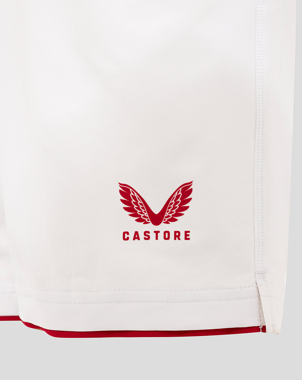 Pantalón corto Junior England Rugby 25/26 Local – Blanco brillante - Blanco brillante/Lipstick Red