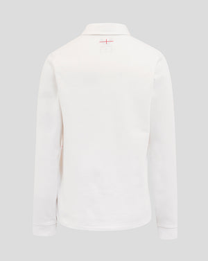 Junior England Rugby 25/26 Home Classic Long Sleeve Shirt - Brilliant White