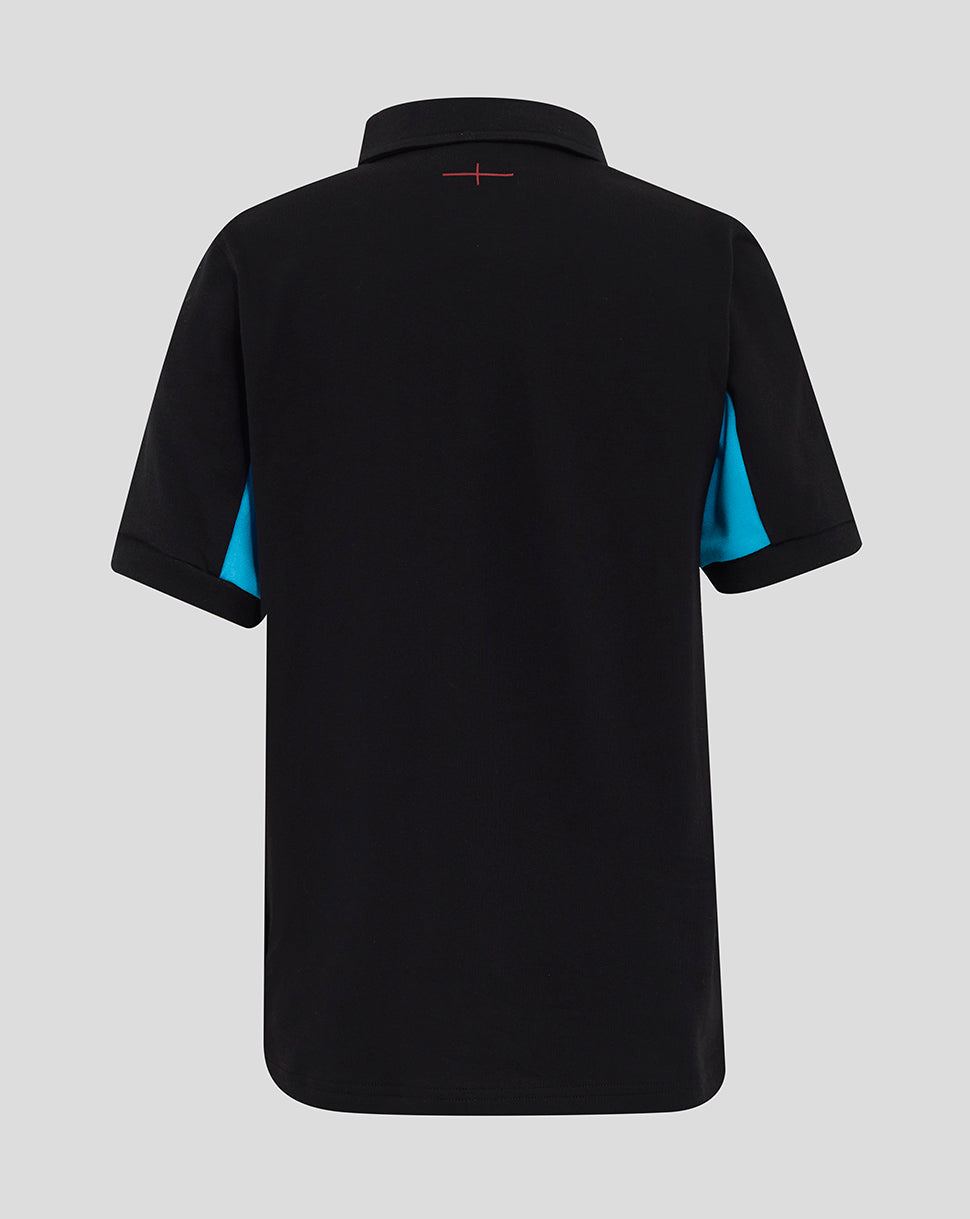 England Rugby 25/26 Alternate Classic Short Sleeve Shirt Junior - Caviar/Swim Cap
