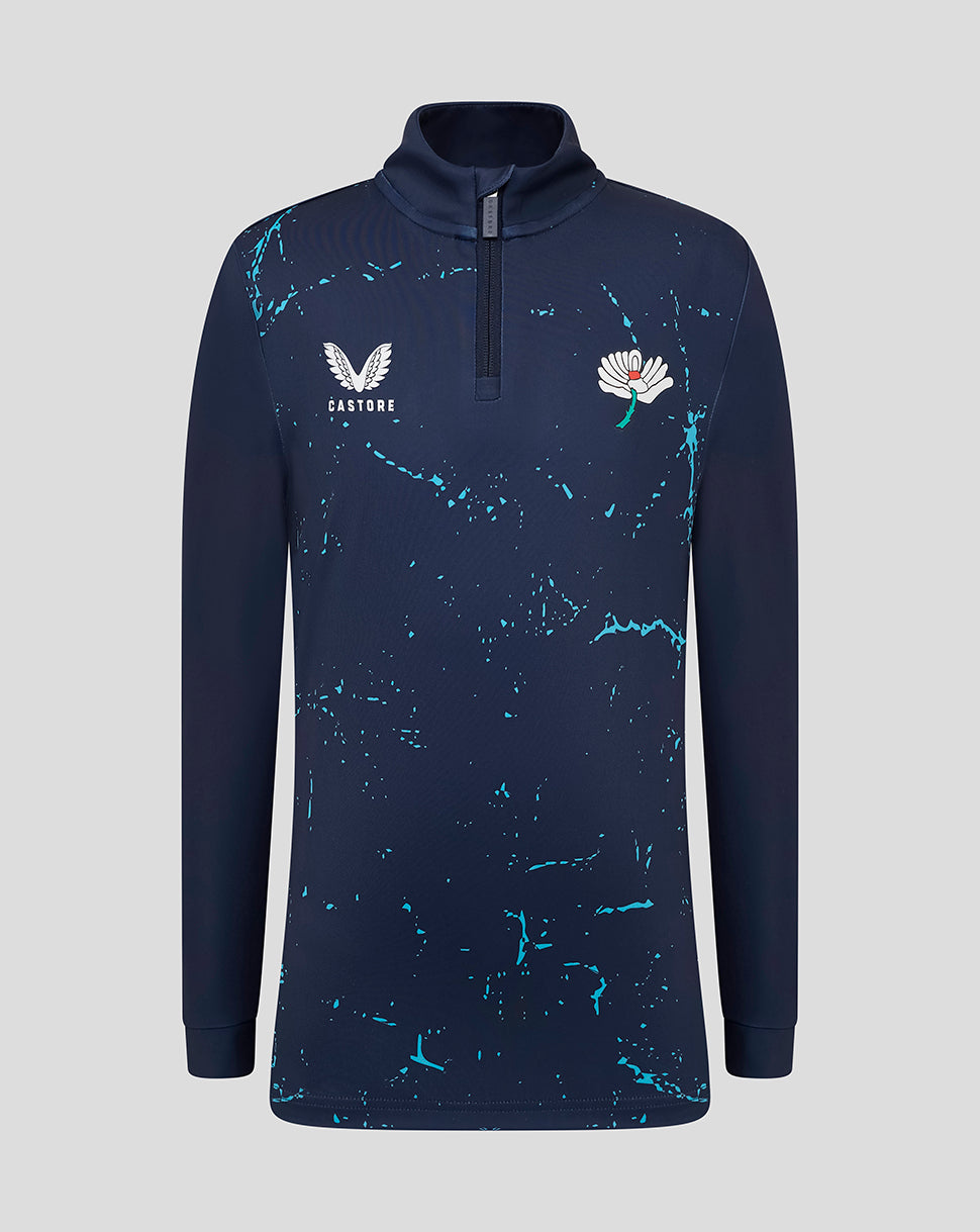 Prenda con media cremallera Yorkshire Cricket 26/27 Graphic Performance junior - Peacoat