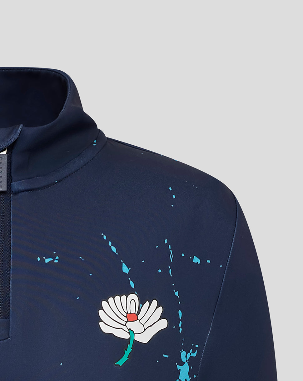 Prenda con media cremallera Yorkshire Cricket 26/27 Graphic Performance junior - Peacoat