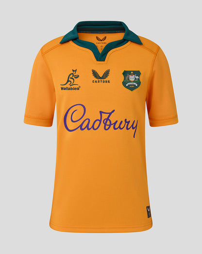 Orange sports jersey with branding on a gray background