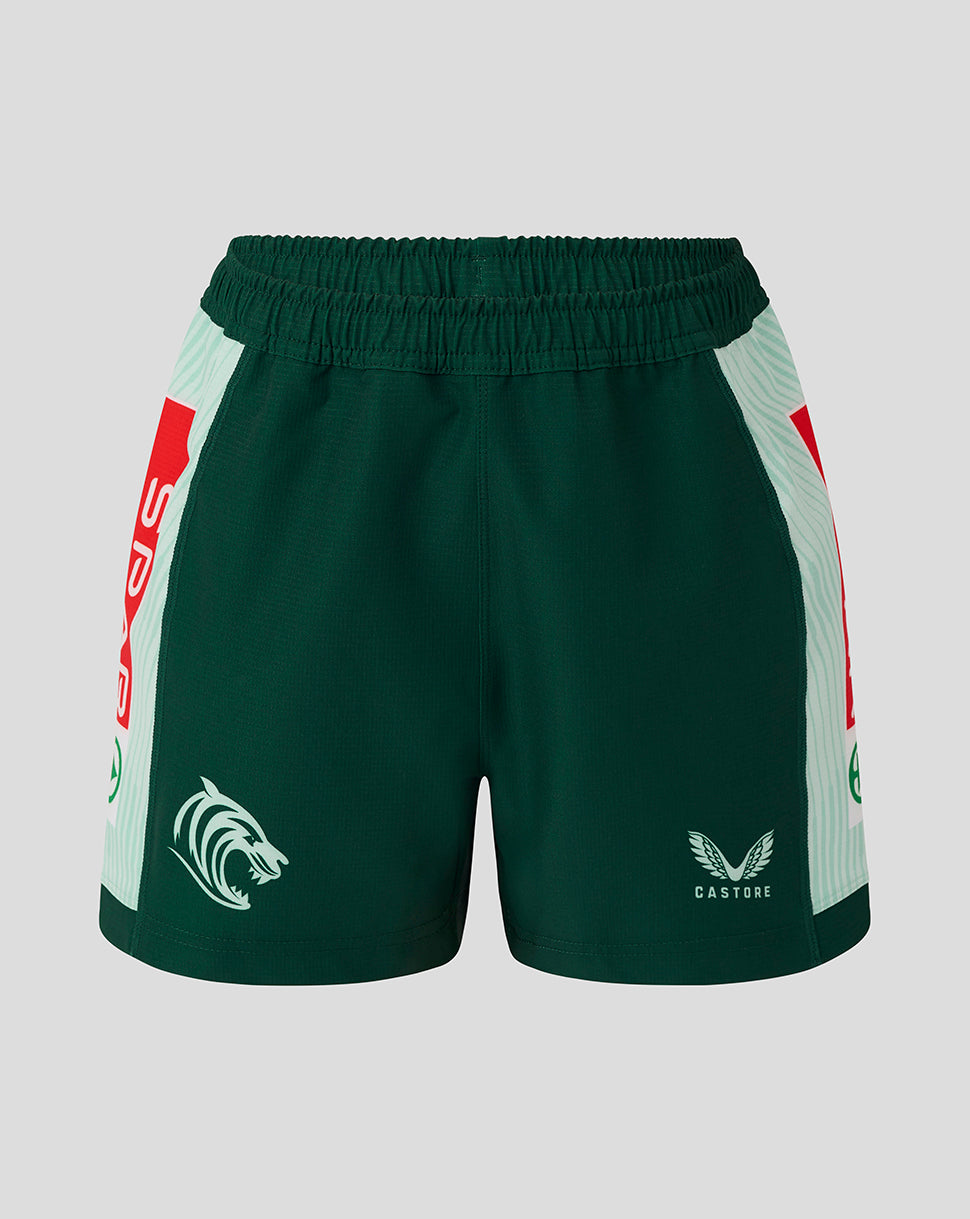Leicester Tigers Junior 25/26 Pro Auswärts Shorts - Dunkelgrün/Grün