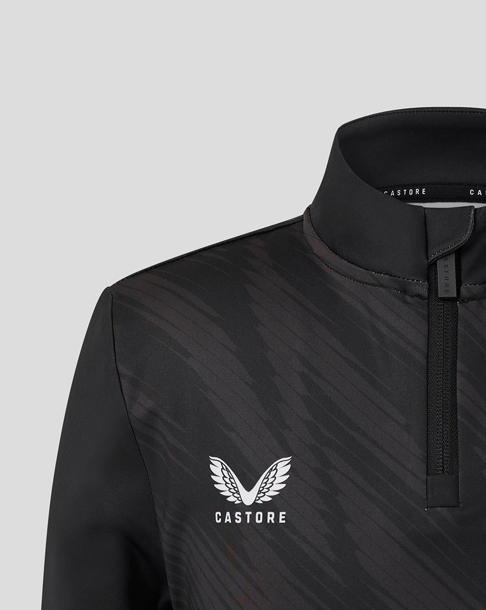 Prenda de entrenamiento con media cremallera Leicester Tigers Junior 25/26 – Negro - Negro
