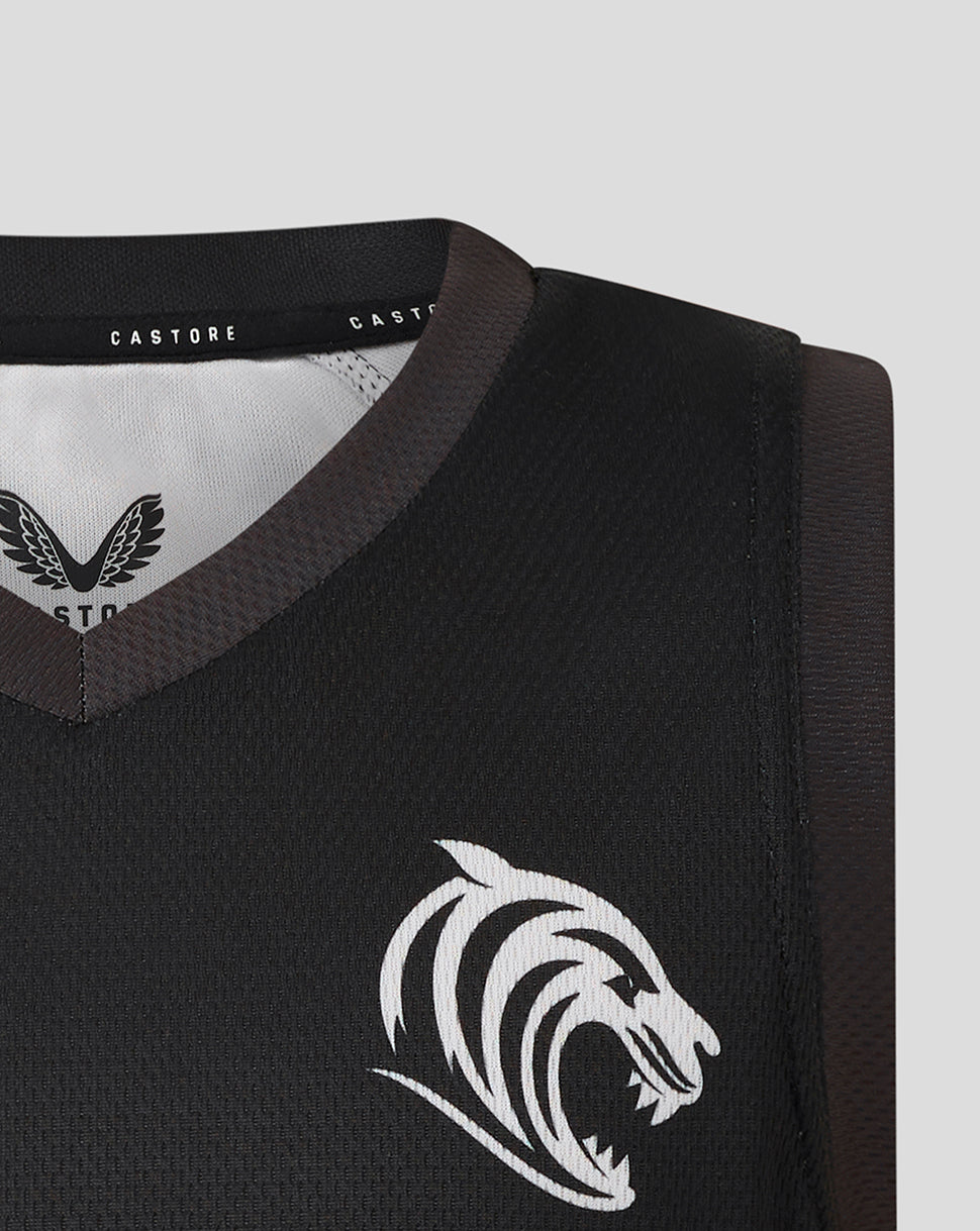 Leicester Tigers Junior 25/26 Training Basketball Weste – Caviar - Schwarz