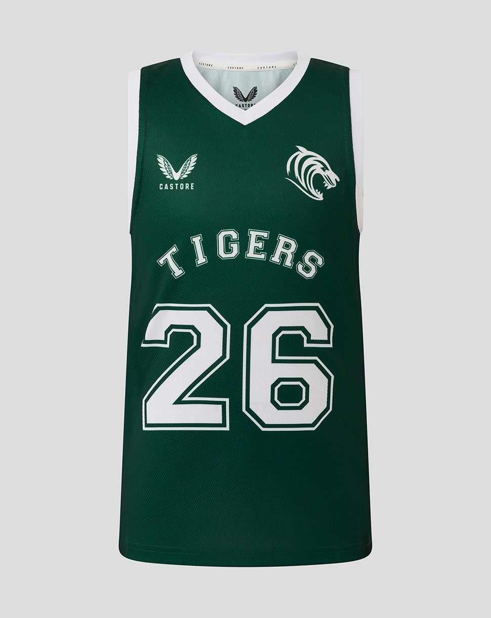 Leicester Tigers Junior 25/26 Training Basketball Weste - Botanical - Dunkelgrün