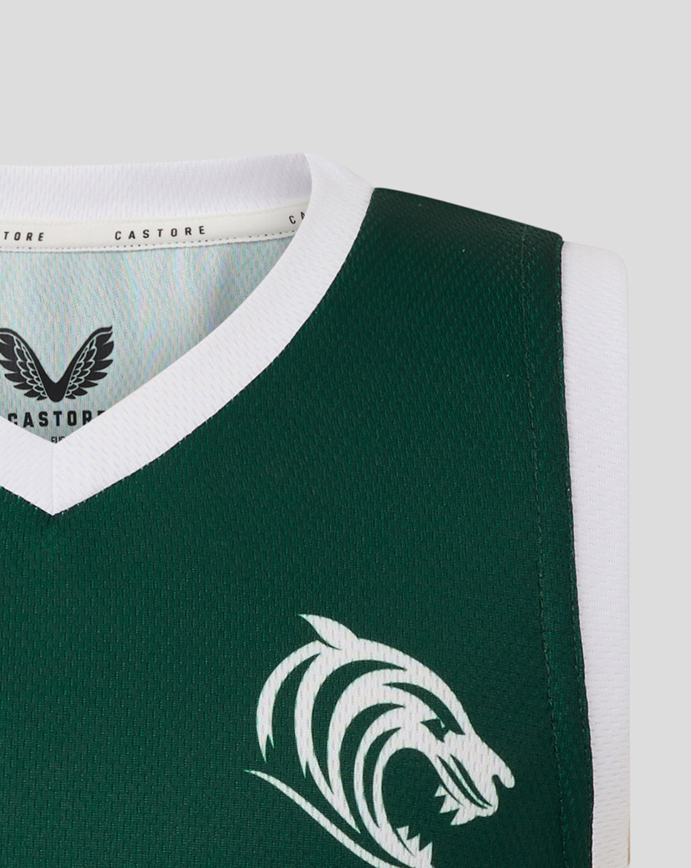 Leicester Tigers Junior 25/26 Training Basketball Weste - Botanical - Dunkelgrün