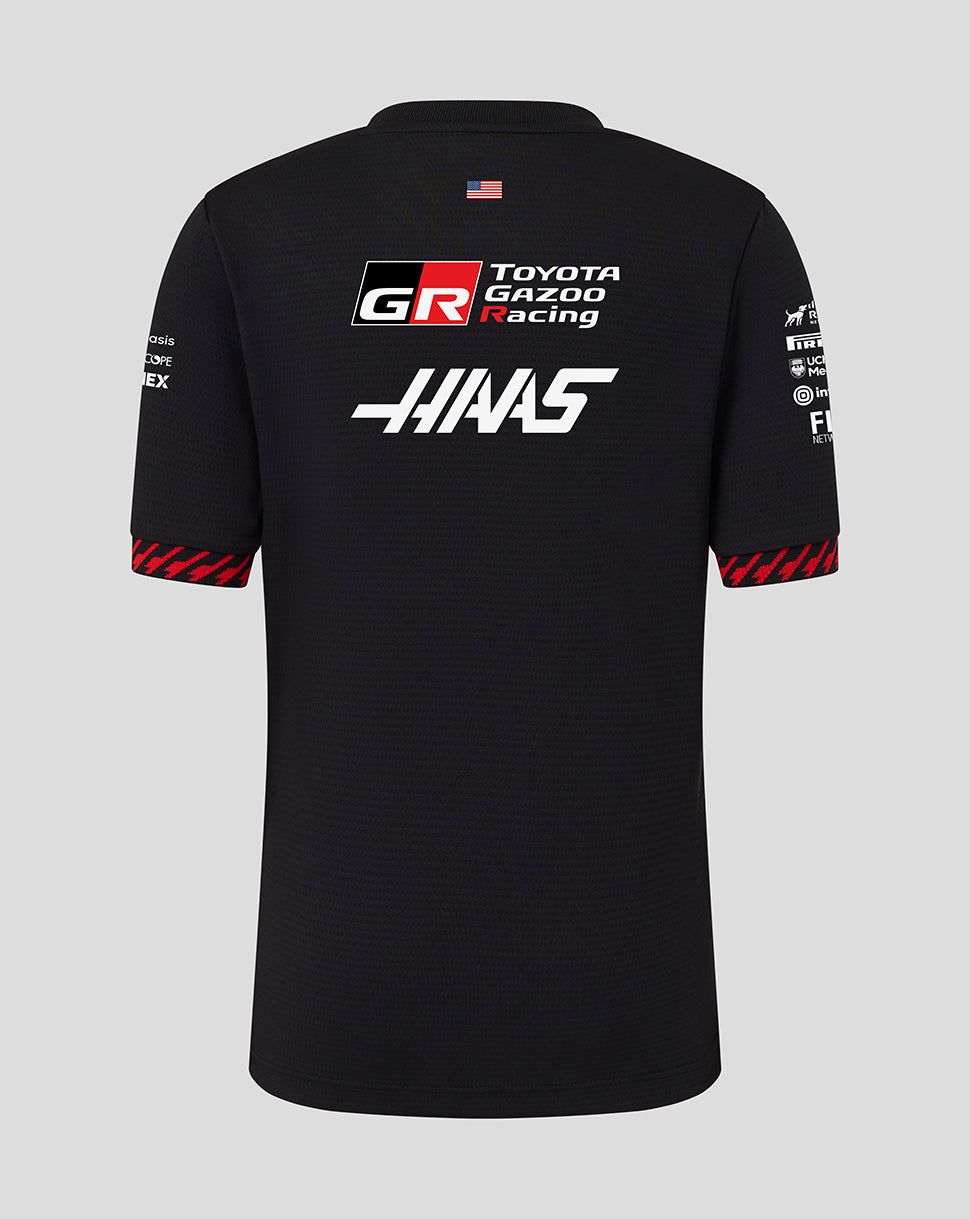 Official Haas Team Junior Driver T-Shirt - Caviar/Flame Scarlet