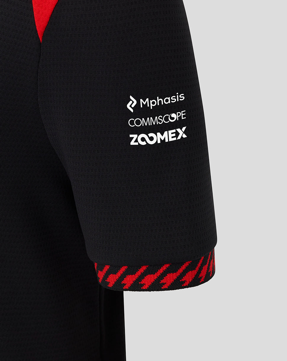 Official Haas Team junior poloshirt met korte mouw - Caviar/Flame Scarlet