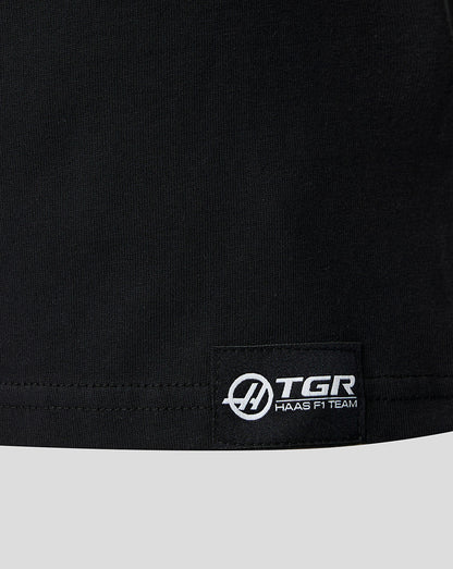 Official Haas Team Junior Monogram Linear Back Graphic T-Shirt - Black