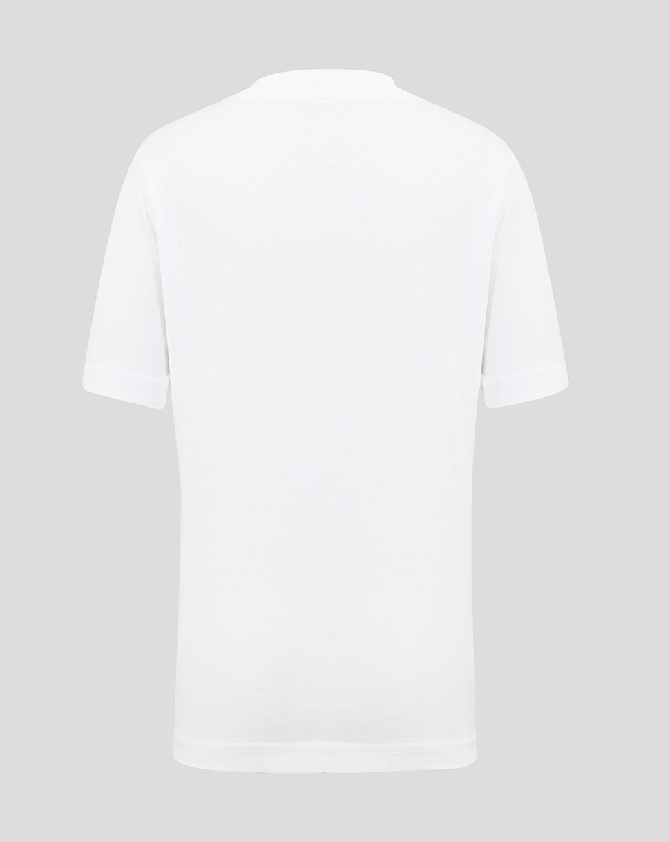 White t-shirt on a light gray background