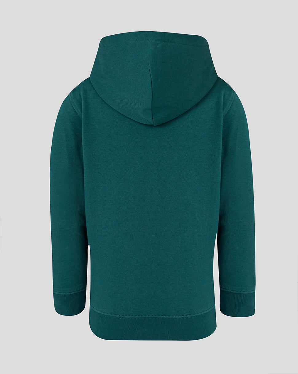 Sudadera con capucha Leicester Tigers Junior 25/26 Travel Brushback – Verde oscuro - Verde oscuro
