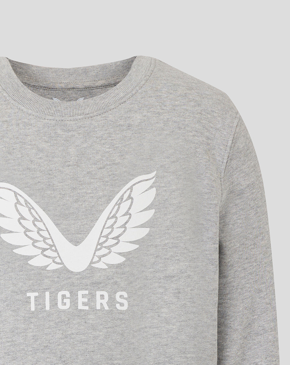 Leicester Tigers Junior 25/26 travel sweatshirt met ronde hals - Grijs