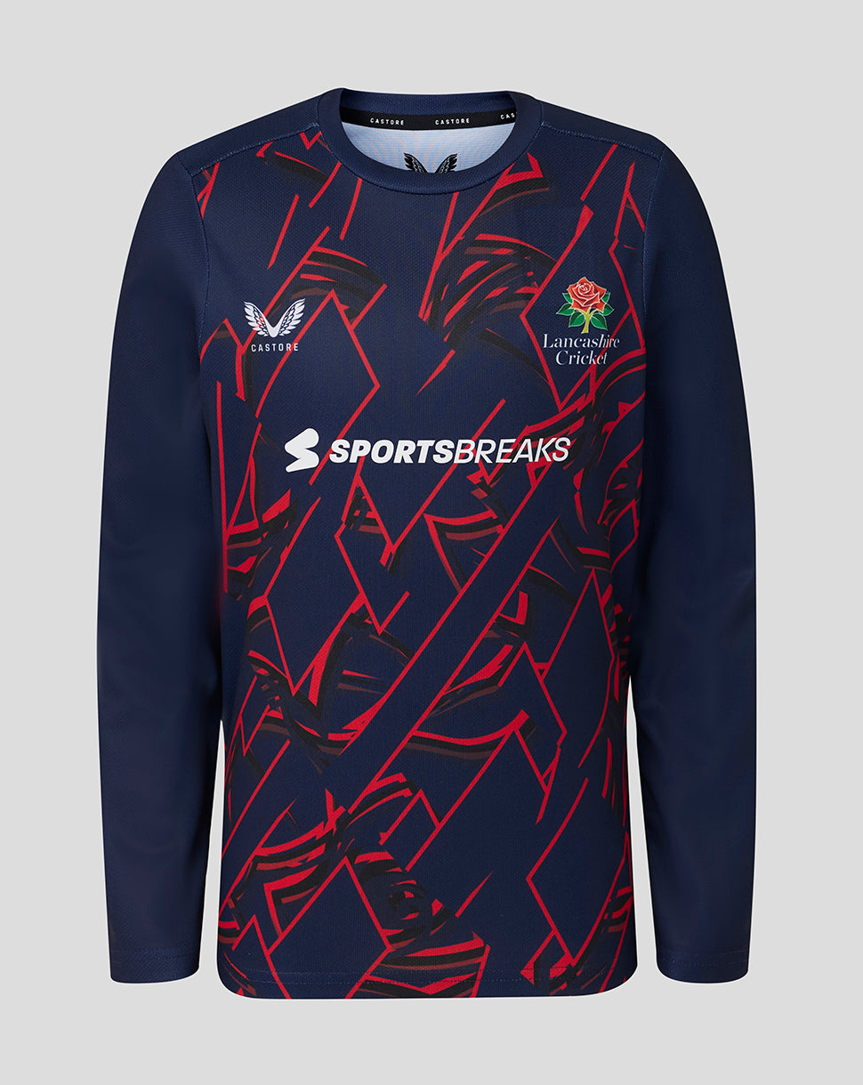 Lancashire Cricket Junior 26/27 Long Sleeve Performance T-Shirt - Peacoat - Peacoat