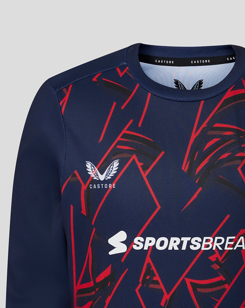Lancashire Cricket Junior 26/27 Long Sleeve Performance T-Shirt - Peacoat - Peacoat