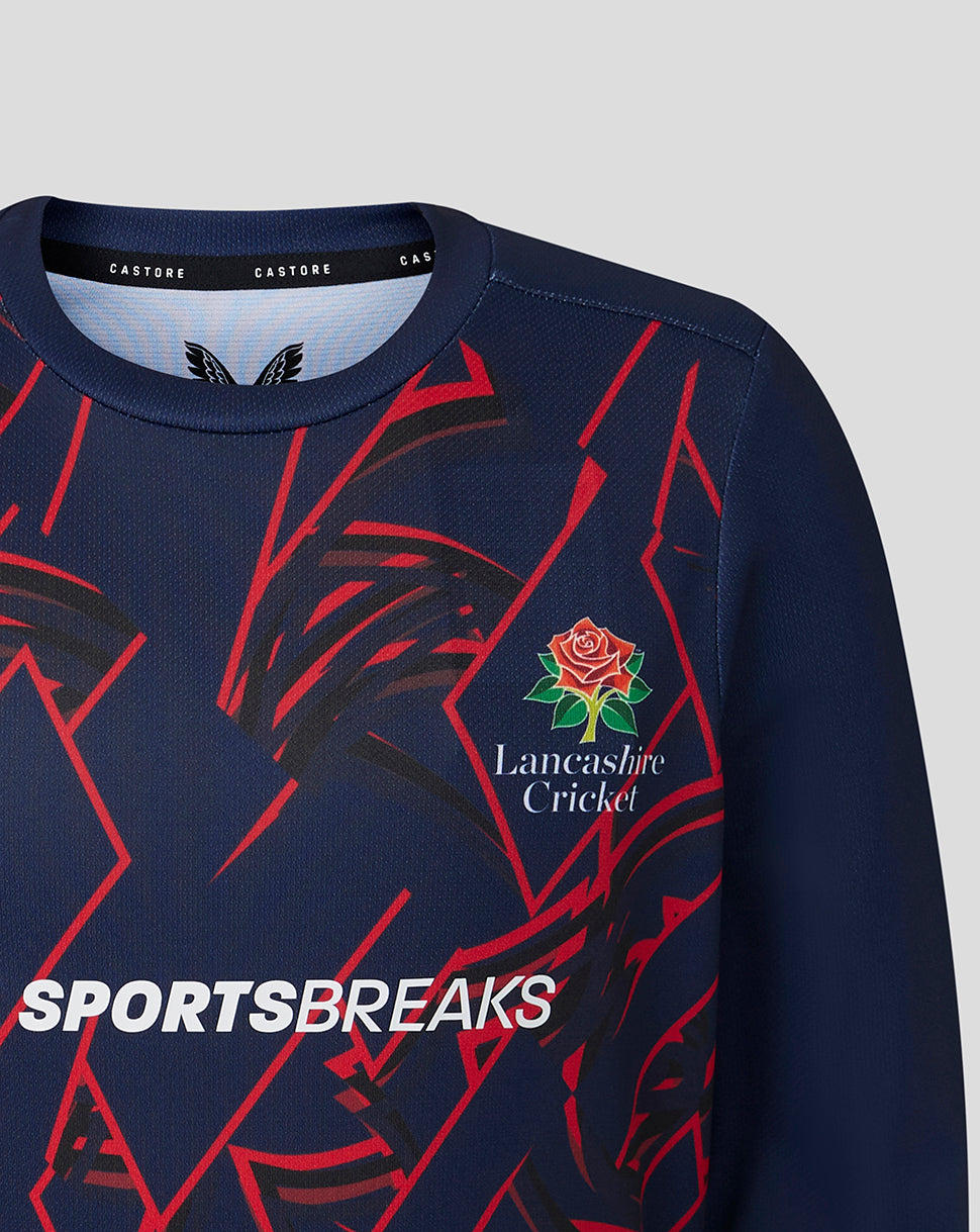 Lancashire Cricket Junior 26/27 Long Sleeve Performance T-Shirt - Peacoat - Peacoat
