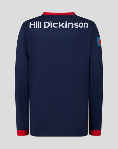 Navy long-sleeve shirt with 'Hill Dickinson' branding on a gray background