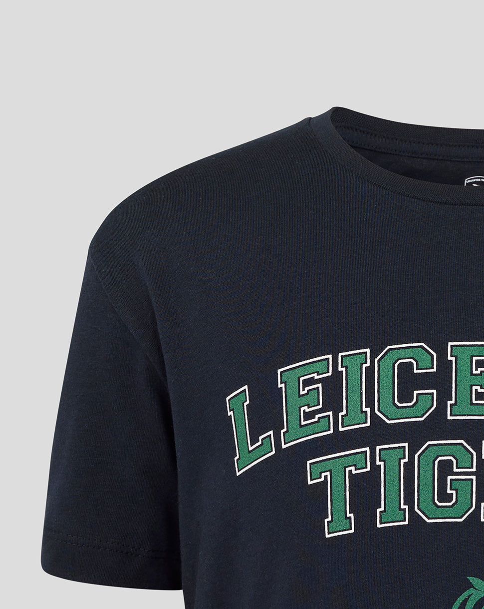 Leicester Tigers Junior 25/26 Varsity Short Sleeve T-Shirt - Navy - Navy