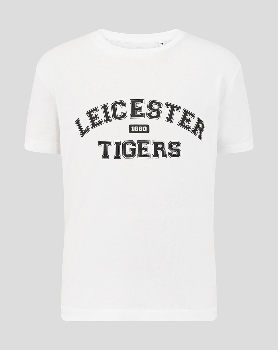 Camiseta Varsity de manga corta Leicester Tigers Junior 25/26 – Blanco - Blanco
