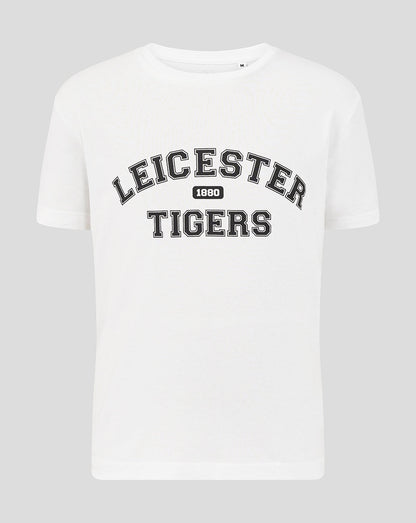 Leicester Tigers Junior 25/26 Varsity Short Sleeve T-Shirt - White