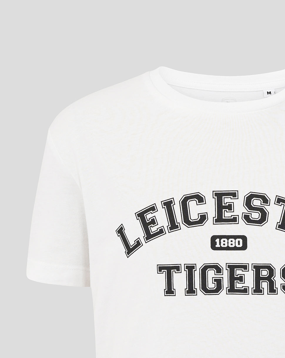 Leicester Tigers Junior 25/26 Varsity Short Sleeve T-Shirt - White