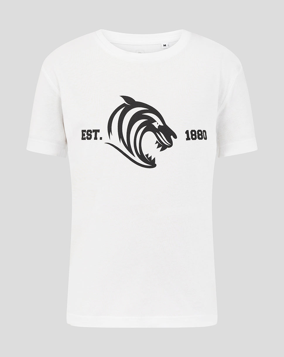 Leicester Tigers Junior 25/26 Varsity 1880 Short Sleeve T-Shirt - White - White