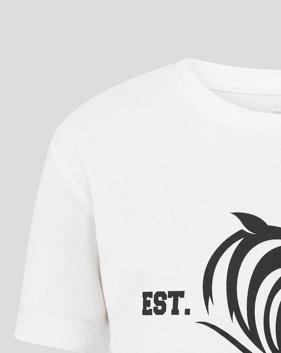 Leicester Tigers Junior 25/26 Varsity 1880 Short Sleeve T-Shirt - White