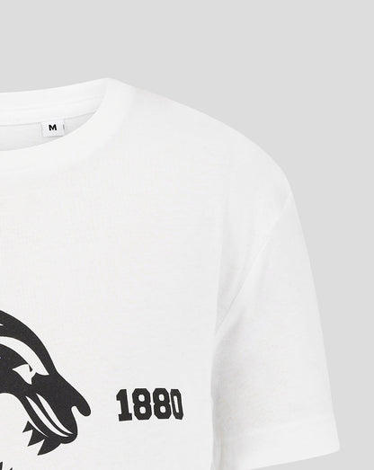 Leicester Tigers Junior 25/26 Varsity 1880 Short Sleeve T-Shirt - White