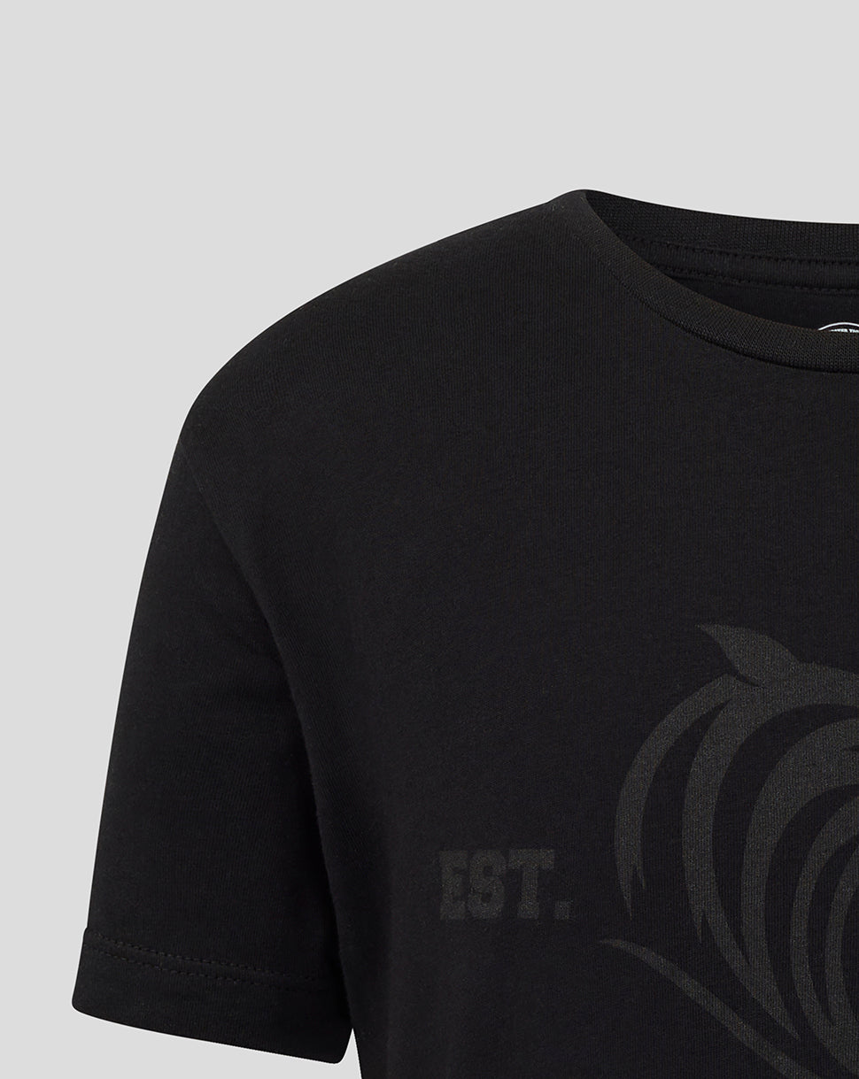 Leicester Tigers Junior 25/26 Varsity 1880 Short Sleeve T-Shirt - Black - Black